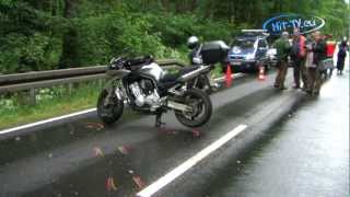 preview picture of video 'Motorradfahrer auf der B101 tödlich verunglückt  bei Marienberg (Sachsen)  11.06.2009'