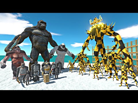 Taxi Driver Scourge Cage Challenge | King Kong + Mutant Primates Team vs Taxi Driver Scourge - ARBS