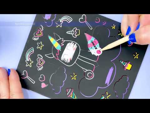 Vídeo do produto Cartelas de Pintura Mágica - Unicórnio - 6 unidades