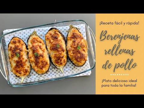 BERENJENAS RELLENAS DE POLLO🍆 GRATINADAS con QUESO al Horno🧀