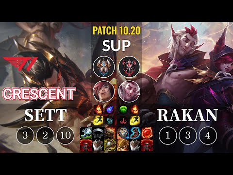 T1 Crescent Sett vs Rakan Sup - KR Patch 10.20