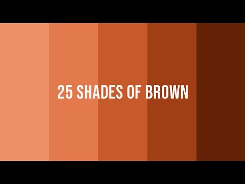 25 different shades of brown colour and their names.