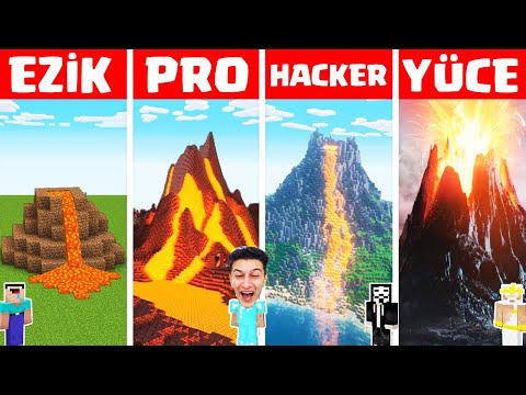 MINECRAFT LOSER vs PRO vs HACKER vs ALMIGHTY 🌋 WHO WILL BUILD THE MOST BEAUTIFUL LAVA HOUSE?