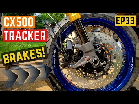 CX500 Tracker Build - BRAKES!!  Caliper Assembly/Rotor Install/New Lines - EP33