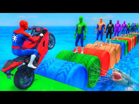 الرجل العنكبوت انقاذ باتمان Spider-Man Rescue batman vs iron man vs venom funny Game GTA 5 superhero