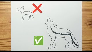 How to draw A COYOTE Easy for kids