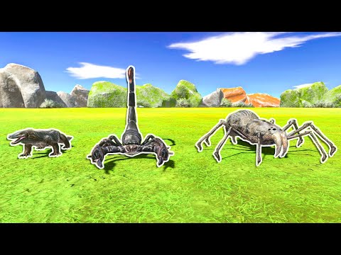 KOMODO DRAGON, SCORPION and SABER-TOOTHED SPIDER vs EVERY UNIT - Animal Revolt Battle Simulator