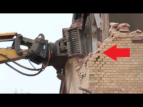 Amazing Dangerous Fastest Building Demolition Excavator Skill | Heavy Equipment Machines Working #1