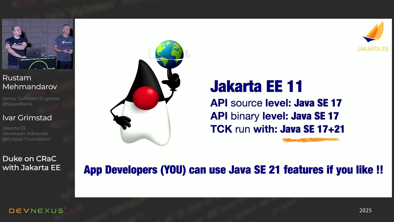 Devnexus 2025 - Duke on #CRaC with #JakartaEE - Rustam Mehmandarov, Ivar Grimstad