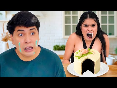 HE ATE A BURNT CAKE 😨🎂