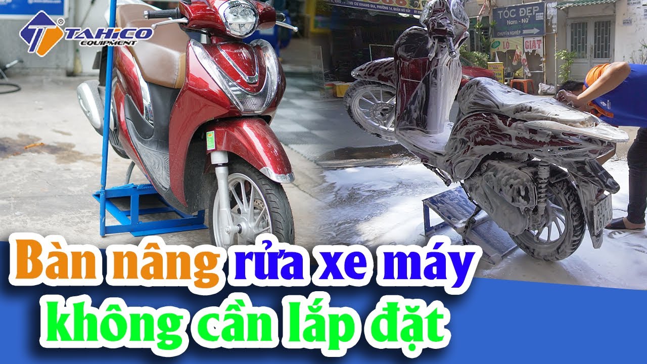 Bàn nâng rửa xe máy không cần lắp đặt 19