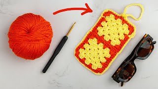 Crochet Sunglasses Case Tutorial – step by step granny square