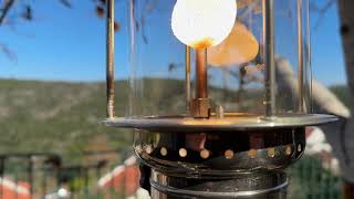 The Radius 110A pressure kerosene lantern on a windy day.