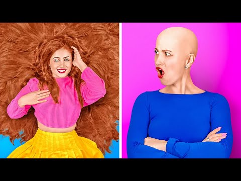 THIN HAIR VS THICK HAIR PROBLEMS || Cool Tik Tok Hair Hacks and Awkward Situations by 123 GO!