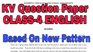 Sample Question Paper For KV Students/ Class-4 ENGLISH / Annual Exam / Kendriya Vidyalaya