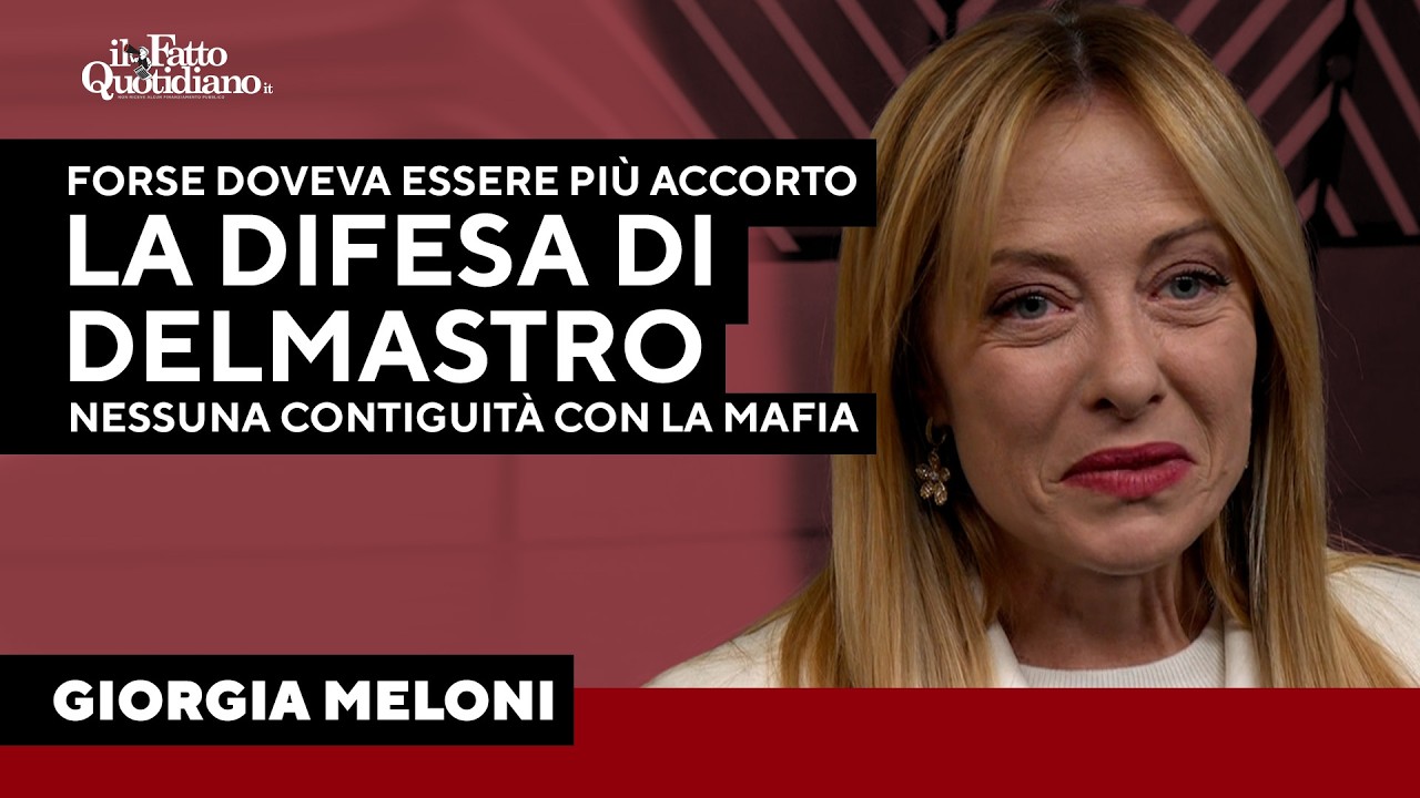 Meloni difende Delmastro: "Nessuna contiguità con la mafia". Poi attacca opposizioni e stampa