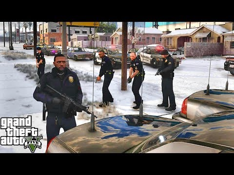 GTA 5 MODS LSPDFR 994  - CITY GANG SNOW PATROL!!! (GTA 5 REAL LIFE PC MOD)
