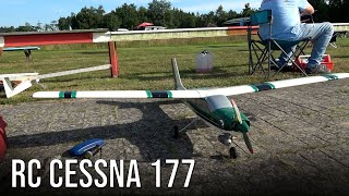 Oldie! Nice Retro RC Cessna 177 Cardinal Scale Model Flying At Flight Show