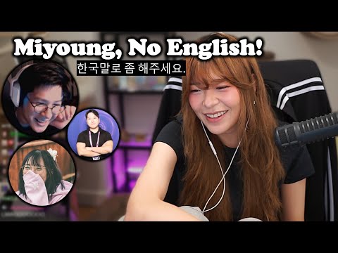 (With Translation) The Koreans Bait Miyoung To Speak Korean ft. Lily, hJune, Abe