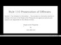 Rule 110 Prosecution of Offenses