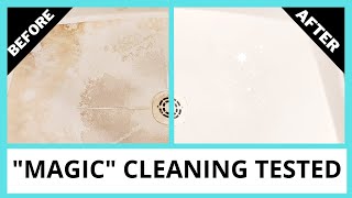 HOW TO CLEAN: a Dirty Textured Plastic or Fiberglass Shower Floor the EASY WAY : NO harsh chemicals
