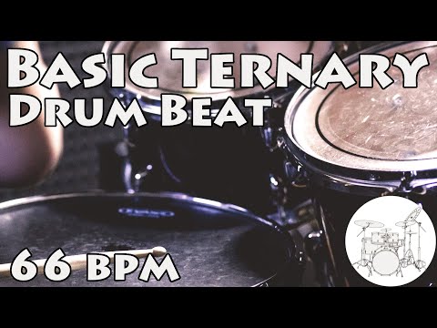 Play along drums - Ternary 66 bpm // Batería Para Tocar - Ternario 66 bpm