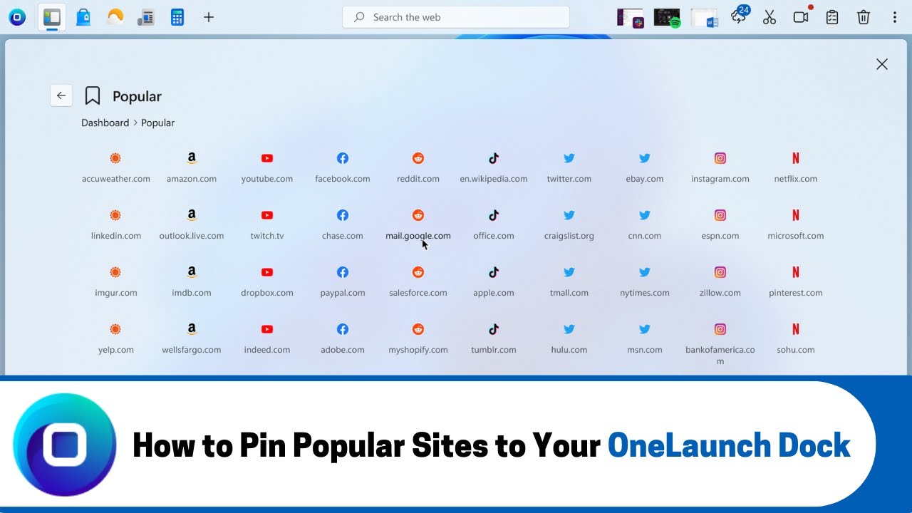How to Pin Popular Sites to your OneLaunch Dock (2023 Edition)
