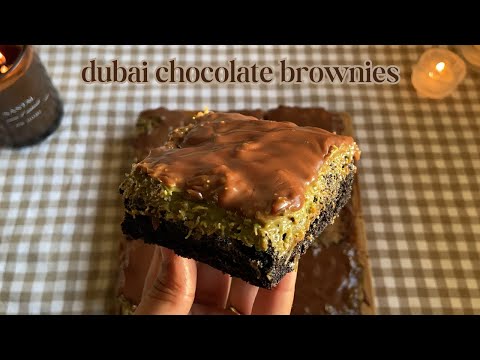 Crunchy Creamy Dubai Chocolate Brownies