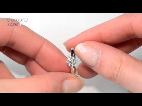 UT23-92IXU3Y - Lovely Certified 0.70CT Chloe Low 18K White Gold Engagement Ring G/VS1