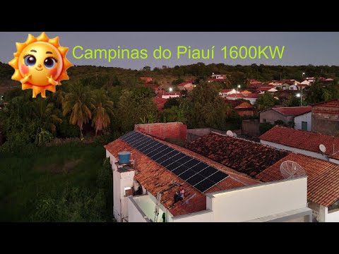 Instalação energia solar 1600 KW em Campinas do Piauí Intelsolar voo Drone