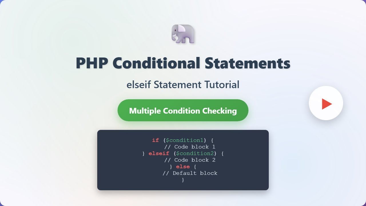 PHP Tutorial: Mastering 'elseif' Conditional Statements for Beginners