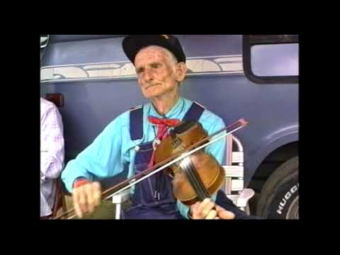 Harold Hausenfluck, Joe Birchfield, and Joe's son "Backward" Bill Birchfield at Galax in 1991.