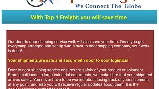 Top1Freight – People’s First Choice for Door to Door Shipping Service