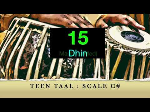 TEEN TAAL | SCALE C# | 130 BPM | MADHYA LAYA | #TEENTAAL #FIRSTBLACK #JANANISCHORDS