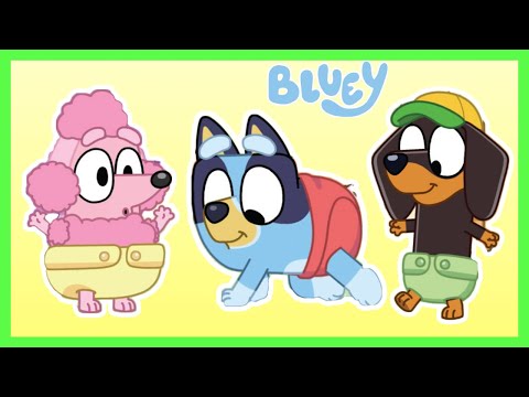 Bluey & Bingo as Babies! With Judo, Snickers, and Coco! | Disney Jr Babies