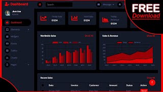 Download the video "Responsive Admin Dashboard Using HTML CSS & Bootstrap 5 | Free Source Code 👇"