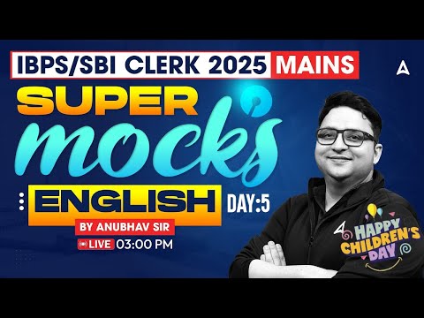 IBPS & SBI Clerk Mains English 2025 | Super Mock Test #5 | Practice Most Expected English Questions