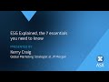 ESG explained, the 7 essentials you need to know | Presented by Kerry Craig, JP Morgan