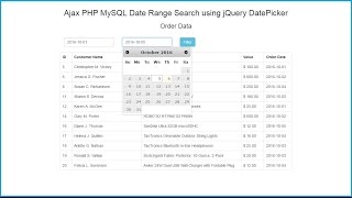 Ajax PHP MySQL Date Range Search using jQuery DatePicker