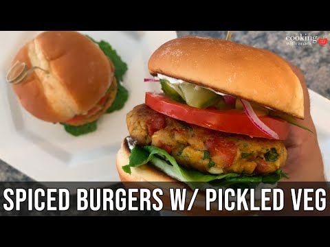 Spiced Chicken Burger Patties | How to Make Pickled Vegetables in Vinegar | #mycookingjourney2021