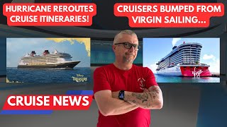 Hurricane Erin impacts cruises. Cruiser falls off pier. Virgin cancels a sailing for a better offer