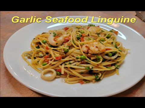 Garlic Seafood Linguine - Quick and Easy - Delicious Pasta Ready in 15 Minutes