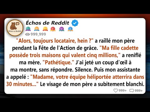 Lors du repas de Thanksgiving, mon père a lancé avec mépris : "Tu n'as même pas de quoi t'acheter un
