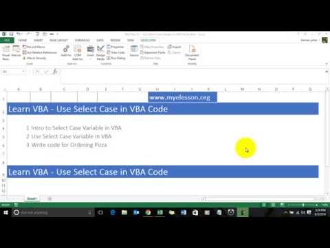 Learn VBA Part 16 - Use Select Case Variable in VBA Hindi