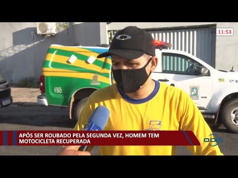 ApoÌs ser roubado pela segunda vez, homem tem motocicleta recuperada 02 09 2021