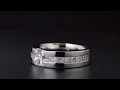 Wide Band Channel Diamond Engagement Ring