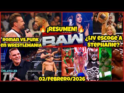 ¡ROMAN VS PUNK EN WRESTLEMANIA! | WWE RAW | 2 Febrero 2026 | RESUMEN Y RESULTADOS