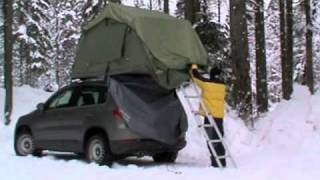 preview picture of video 'Wintercamping in den Alpen mit VW Tiguan und Gordigear Dachzelt'