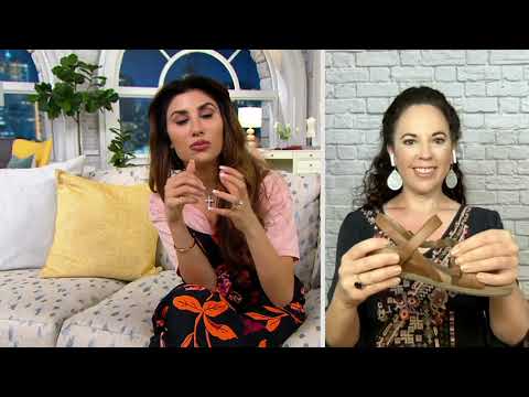 Earth Origins Leather Asymmetrical Strap Wedges - Poppy on QVC