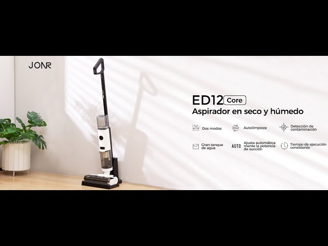 Aspirateur sans fil JONR ED12 30 Min Autonomie Autonettoyage Brosse Nettoyage Bordures video